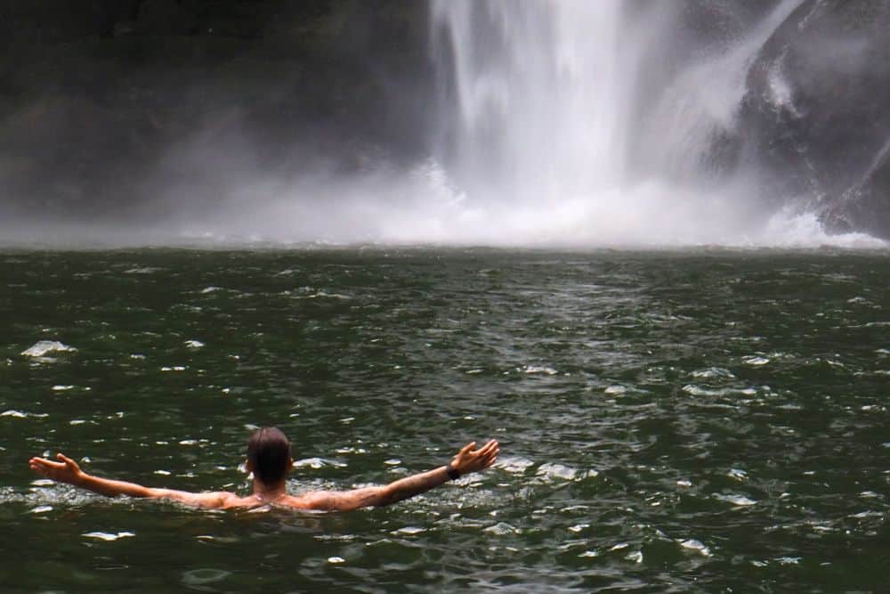 Misol-Ha waterfall swimming