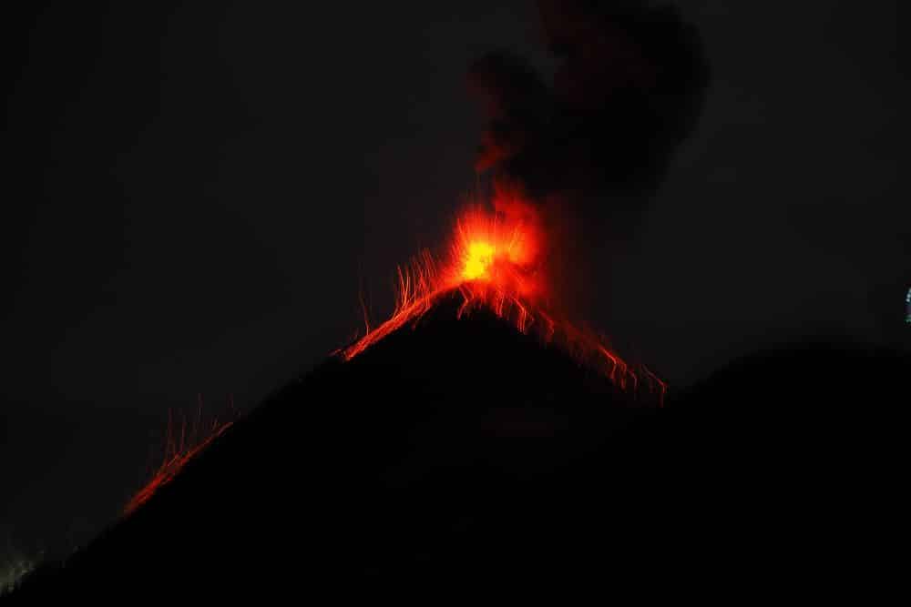 active fuego eruption