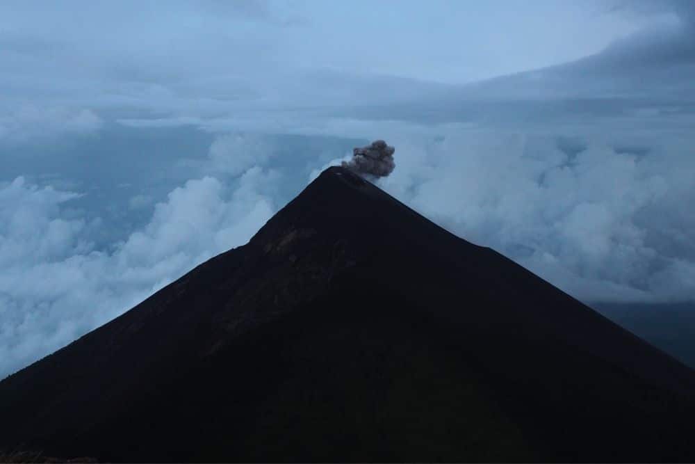 fuego active volcano hike